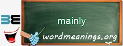 WordMeaning blackboard for mainly